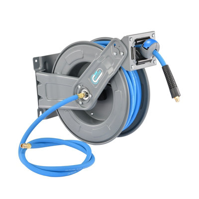 B&Q -  15M Retractable Air Hose Reel Wall Mounted Auto Rewind Compressor Hose