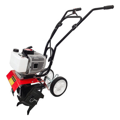 Switzer 52Cc Petrol Garden Tiller Cultivator W/ Steel Tines For Garden Lawn Grey from B&Q