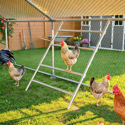 B&Q -  Chicken Perch Roosting Ladder 4-Step Wide Roost Bars Hens Coop Perch