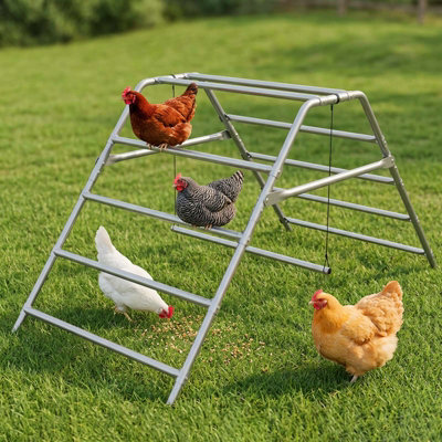 B&Q -  Chicken Hen Perch Playground With Swings Coop Perches & Roosting Ladder