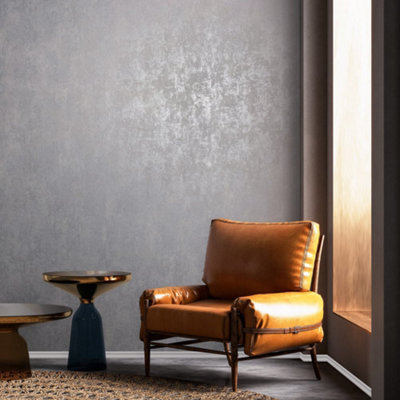 Galerie Industrial Effects Greige Metallic Industrial Texture Wallpaper Roll from B&Q
