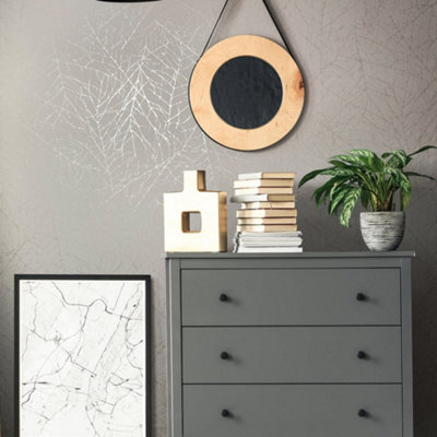 Galerie Industrial Effects Beige Graphic Tree Stem Wallpaper Roll from B&Q