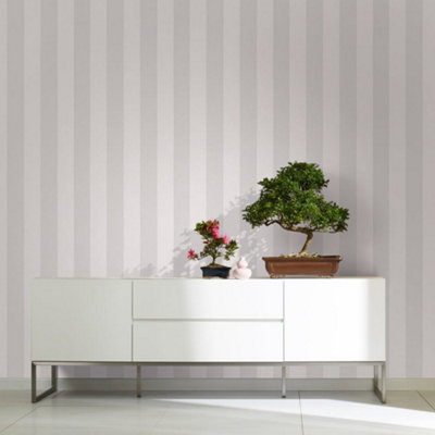 B&Q -  Industrial Effects Silver Stripe Design Wallpaper Roll