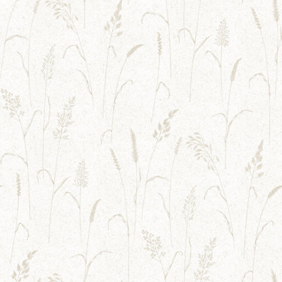 B&Q -  Kitchen Recipes Beige Grasses Smooth Wallpaper