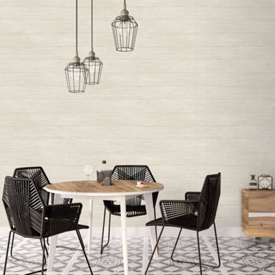 B&Q -  Kitchen Recipes Beige Barnboard Smooth Wallpaper