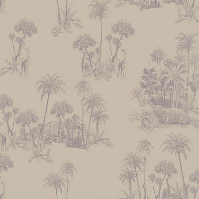 Galerie Ted Baker Fantasia Purple/lilac Laurel Safari Tree Wallpaper Roll from B&Q