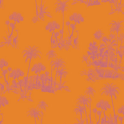 Galerie Ted Baker Fantasia Orange Laurel Safari Tree Wallpaper Roll from B&Q