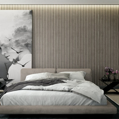 Galerie Industrial Effects Grey Stripe Wood Panel Wallpaper Roll from B&Q