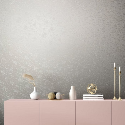 Galerie Industrial Effects White Floral Swirl Pearlescent Wallpaper Roll from B&Q
