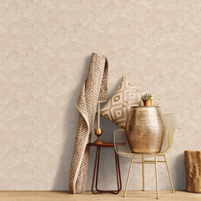 Galerie Grunge Beige Concrete Smooth Wallpaper from B&Q