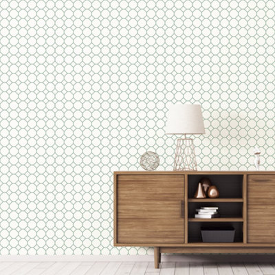 Galerie Just Kitchens Green Bee Hive Wallpaper Roll from B&Q