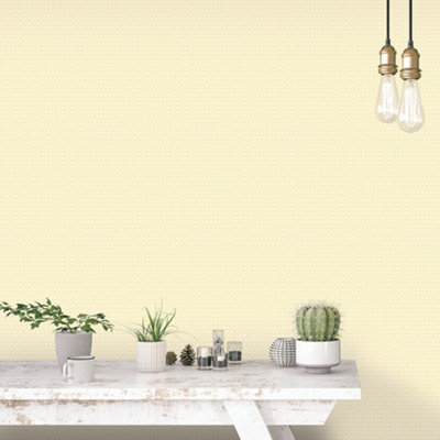 Galerie Just Kitchens Yellow Leaf Dot Spot Wallpaper Roll from B&Q