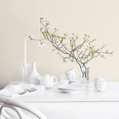 Galerie Just Kitchens Beige Leaf Dot Spot Wallpaper Roll from B&Q