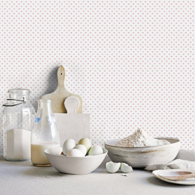 Galerie Just Kitchens Red Tri Leaf Motif Wallpaper Roll from B&Q