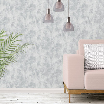 Galerie Nostalgie Silver Grey Gears Texture Smooth Wallpaper from B&Q