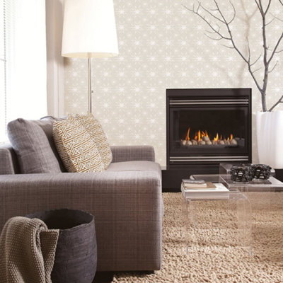 Galerie Nordic Elements Silver Geometric Starburst Effect Wallpaper Roll from B&Q