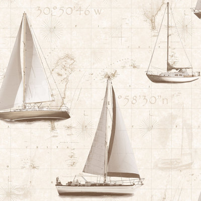Galerie Global Fusion Bronze Brown Sail Away Smooth Wallpaper from B&Q