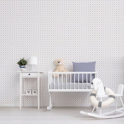 Galerie Just 4 Kids 2 Blue Beige Diamond Motif Smooth Wallpaper from B&Q