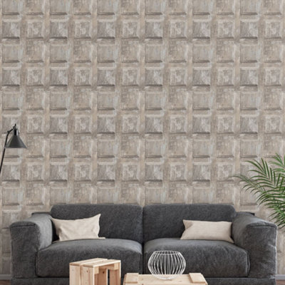 Galerie Nostalgie Beige Door Smooth Wallpaper from B&Q