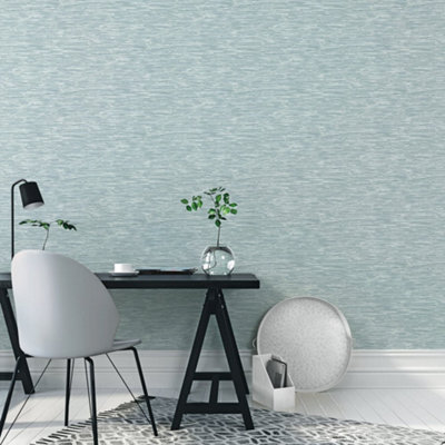 Galerie Texstyle Green Bronze Effect Vertical Stripe Wallpaper Roll from B&Q