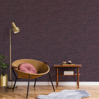 Galerie Texstyle Purple Bronze Effect Vertical Stripe Wallpaper Roll from B&Q