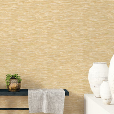 Galerie Texstyle Gold Bronze Effect Vertical Stripe Wallpaper Roll from B&Q