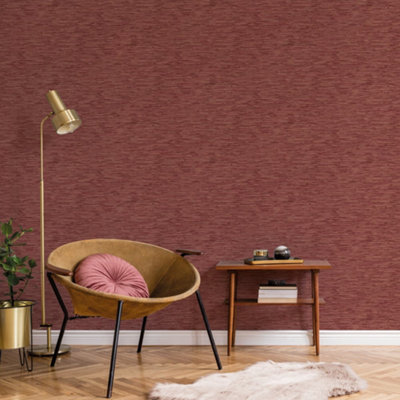 Galerie Texstyle Red Bronze Effect Vertical Stripe Wallpaper Roll from B&Q