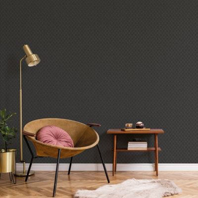 Galerie Texstyle Black Greek Key Texture Wallpaper Roll from B&Q