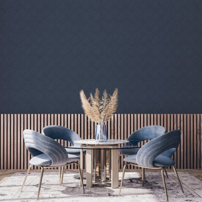 Galerie Texstyle Navy Geometric Hedgehog Wallpaper Roll from B&Q