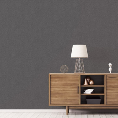 Galerie Texstyle Black Hex Texture Wallpaper Roll from B&Q