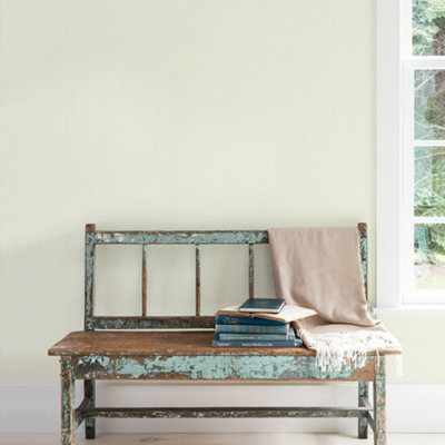 Galerie Small Prints Sage Green Candy Stripe Wallpaper Roll from B&Q