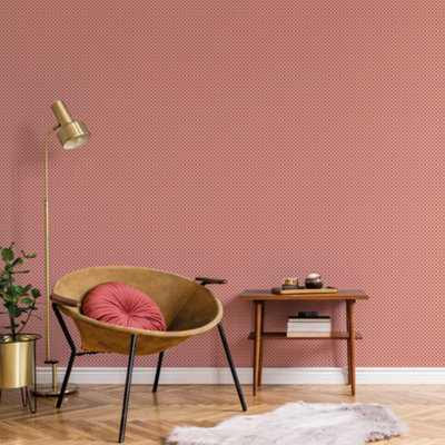 Galerie Small Prints Red Geometric Medallion Wallpaper Roll from B&Q