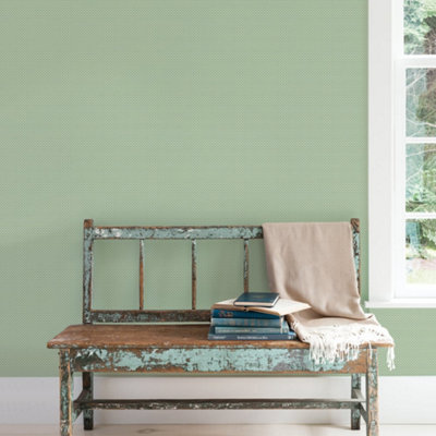 Galerie Small Prints Green Geometric Shell Top Wallpaper Roll from B&Q