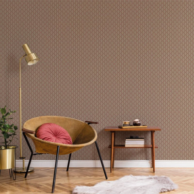 Galerie Small Prints Brown Tulip Flip Wallpaper Roll from B&Q