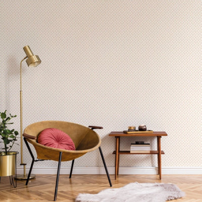Galerie Small Prints Red Vintage Bud Wallpaper Roll from B&Q