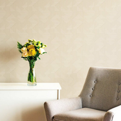 Galerie Zen Beige Geometric Dwp0368-01 Wallpaper from B&Q
