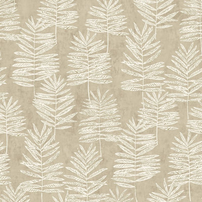 Galerie Zen Cream Tree Leaf Dwp0365-03 Wallpaper from B&Q