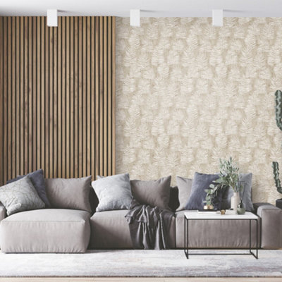 Galerie Zen Silver Grey Tree Leaf Dwp0365-05 Wallpaper from B&Q