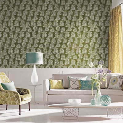 Galerie Zen Green Tree Leaf Dwp0365-01 Wallpaper from B&Q