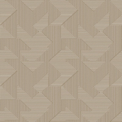 Galerie Zen Bronze Brown Geometric Dwp0368-05 Wallpaper from B&Q