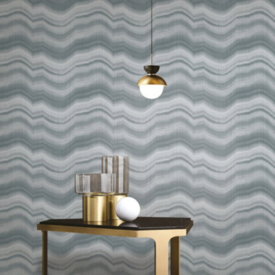 Galerie Zen Silver Grey Stripe Dwp0367-04 Wallpaper from B&Q