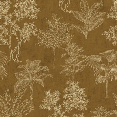Galerie Zen Gold Tree Leaf Dwp0361-04 Wallpaper from B&Q