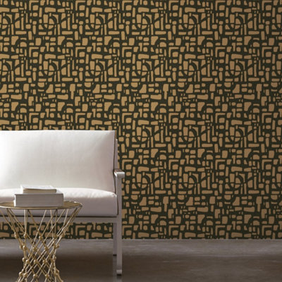 Galerie Zen Rose Gold Geometric Dwp0364-04 Wallpaper from B&Q