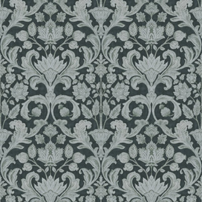 Galerie Elegance Blue Damask Wallpaper Dwp0354-05 from B&Q
