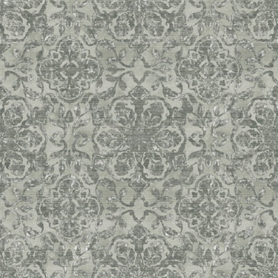 Galerie Elegance Silver Floral Stripe Wallpaper Dwp0353-04 from B&Q