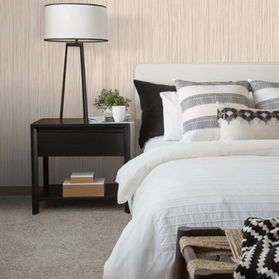 Galerie Natural Fx Beige Raffia Embossed Wallpaper from B&Q