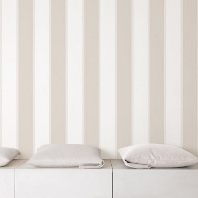 Galerie Smart Stripes 3 Beige Formal Stripe Smooth Wallpaper from B&Q