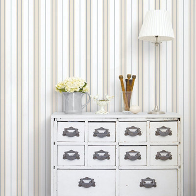 Galerie Smart Stripes 3 Blue Slim Stripe Smooth Wallpaper from B&Q