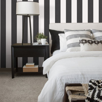Galerie Smart Stripes 3 Black Surface Stripe Smooth Wallpaper from B&Q