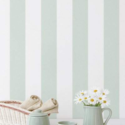 Galerie Smart Stripes 3 Green Surface Stripe Smooth Wallpaper from B&Q